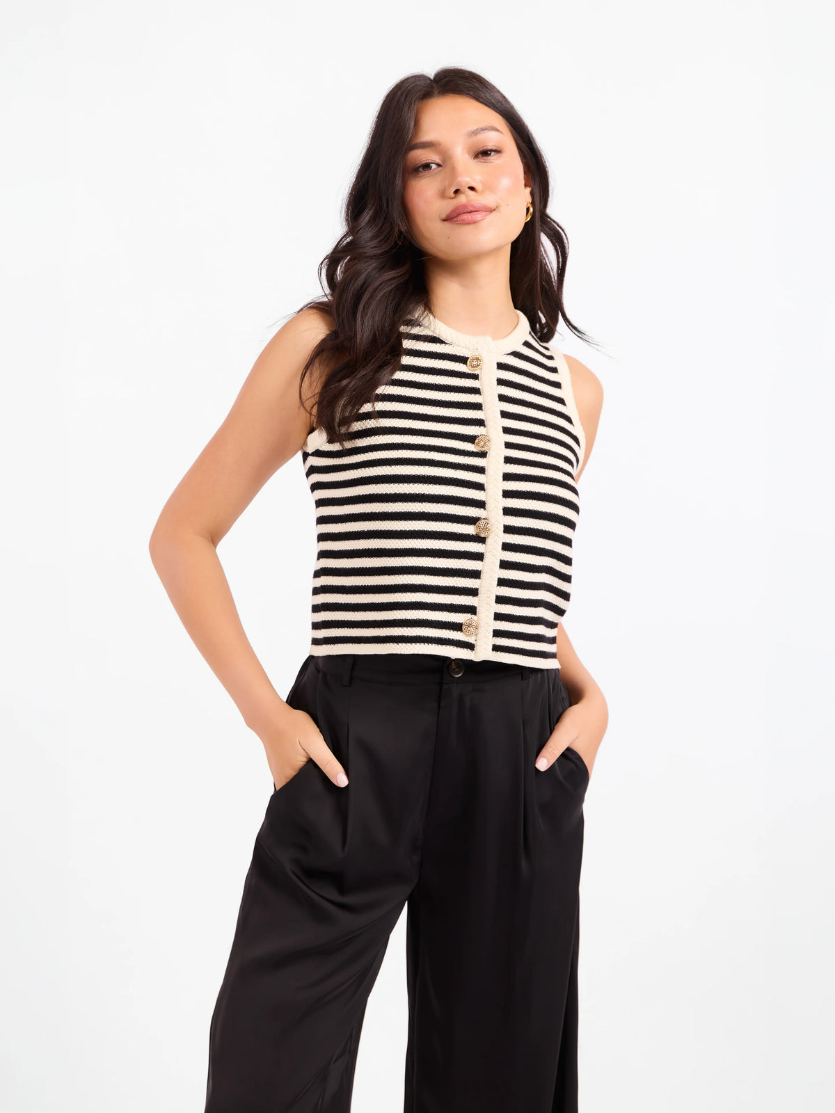 Sadie and Sage Manon Stripe Sweater Vest