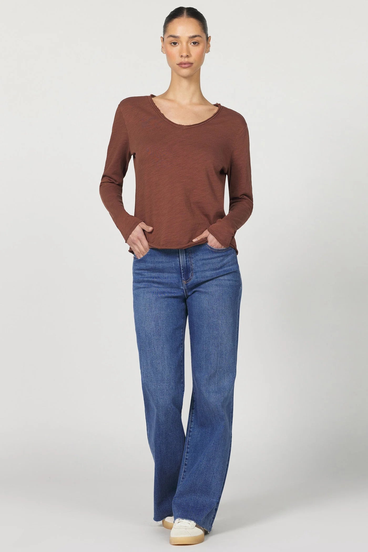 DEAR JOHN DENIM Women's Top 1 - Tiff Fix****Dear John Vanya Tee- cappuccino is a long sleeve vanya. (cap)