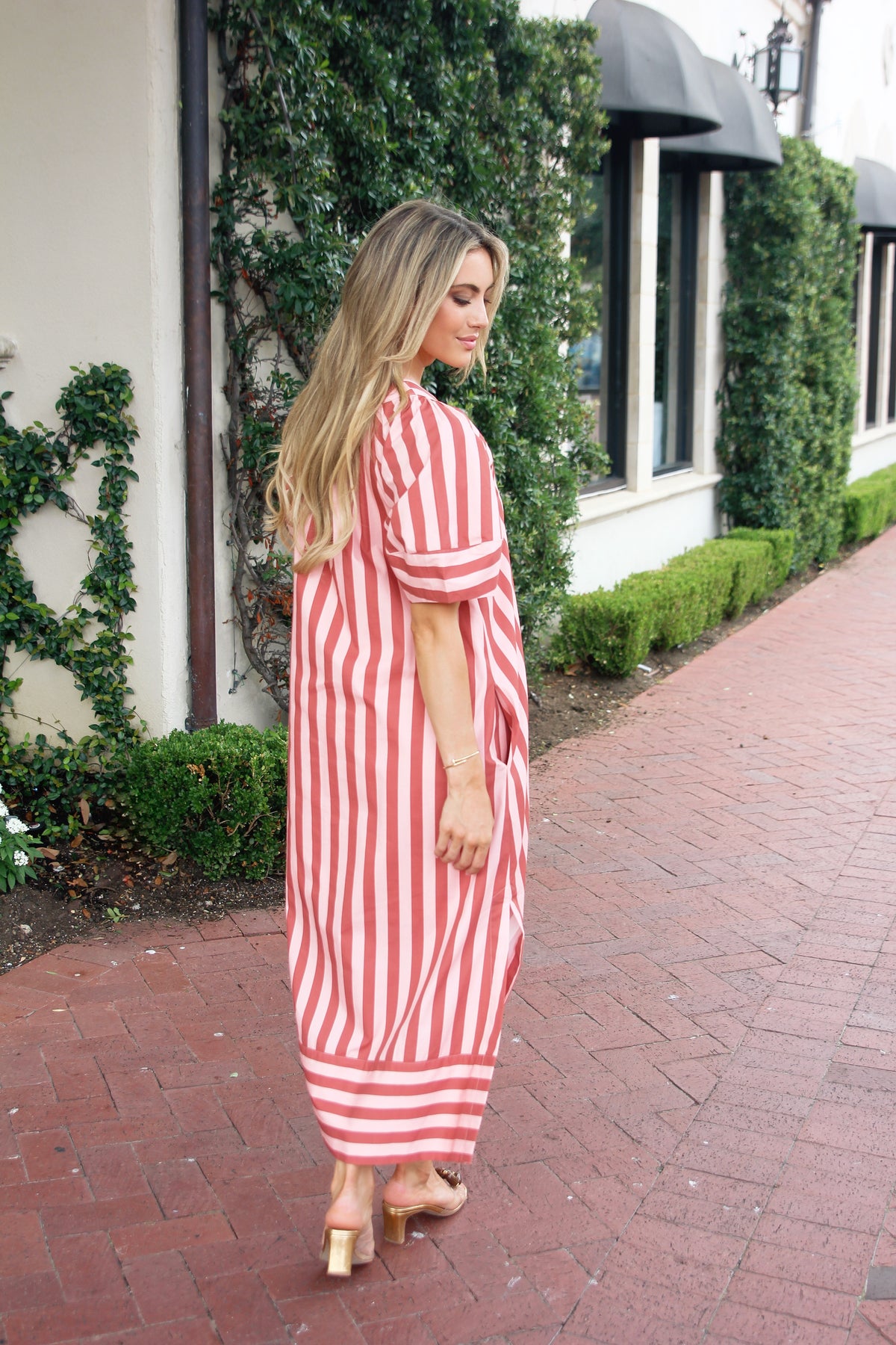 Karlie V-Neck Stripe Maxi Dress