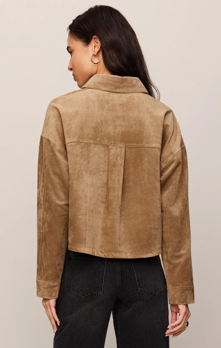 Z Supply All Day Cropped Suede Jacket