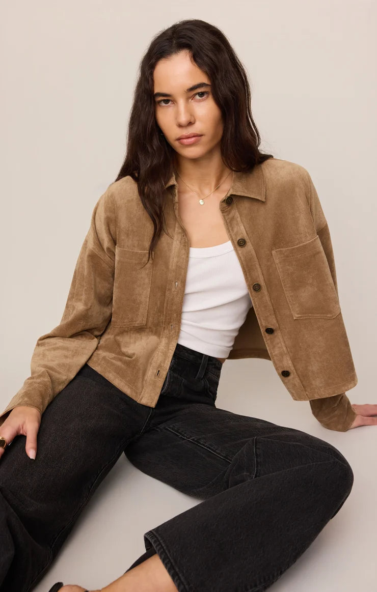Z Supply All Day Cropped Suede Jacket