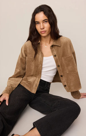 Z Supply All Day Cropped Suede Jacket
