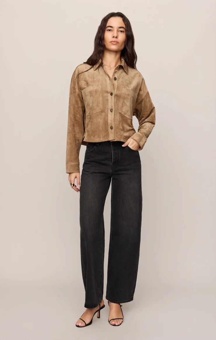 Z Supply All Day Cropped Suede Jacket