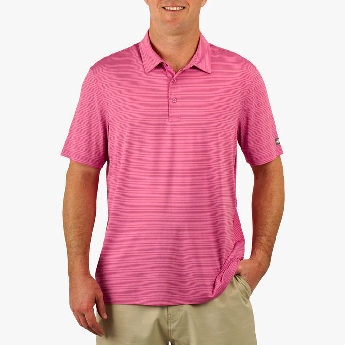 AFTCO MFG Men's Polo FLAMINGO PINK / S Aftco Link SS Performance Polo Shirt || David's Clothing M64221FLPK