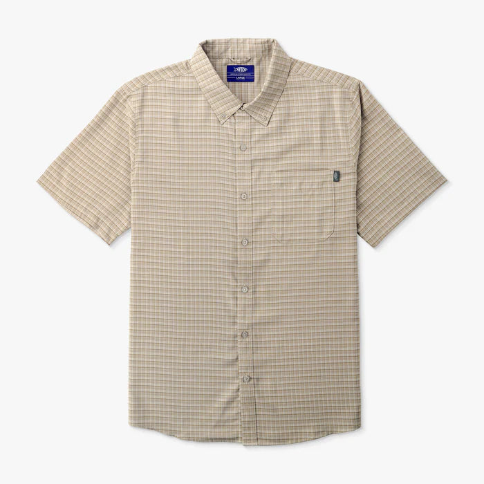 AFTCO MFG Men's Sport Shirt KHAKI / S Aftco Dorsal SS Button Down Shirt || David's Clothing M45326KHA