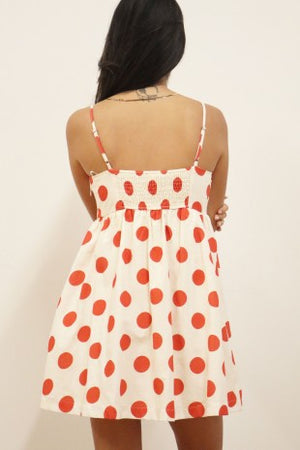 BAILEY ROSE Women's Dress Polka Dot Babydoll Mini Dress
