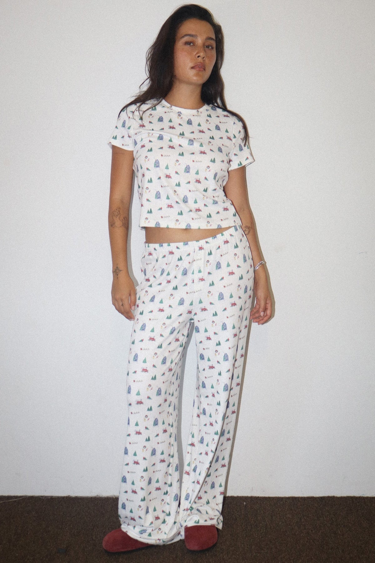 BAILEY ROSE Women's Pants Holiday Print Lounge Pants