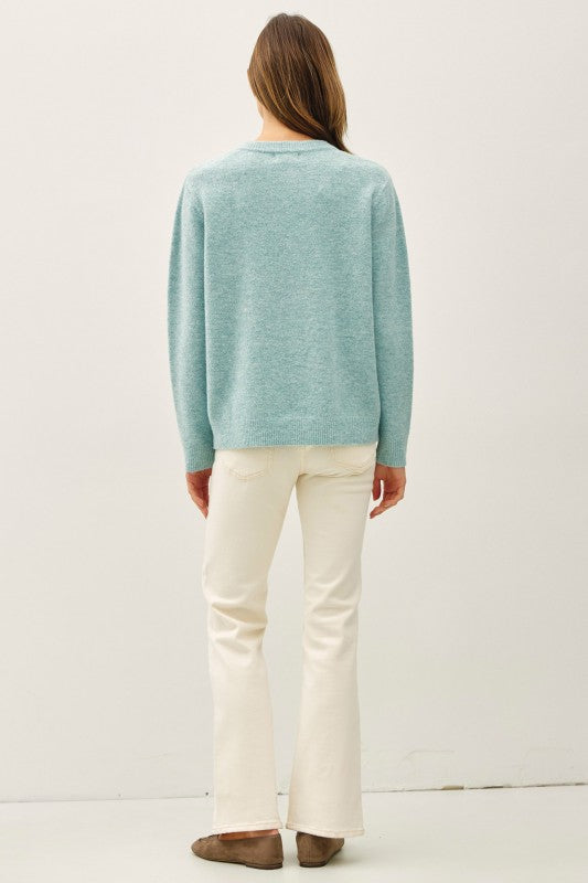 Be Cool LA Women's Sweaters Floral Emroidered Oversized Sweater