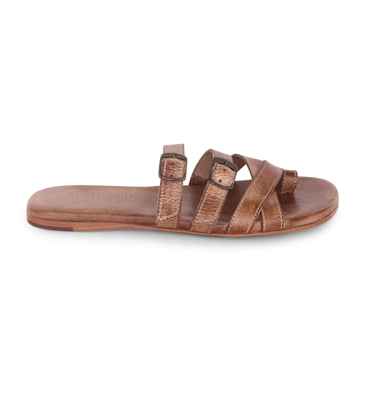 BED STU Women's Shoes TAN / 6 Bed Stu Women's Hilda Strappy Leather Slide || David's Clothing F373048T