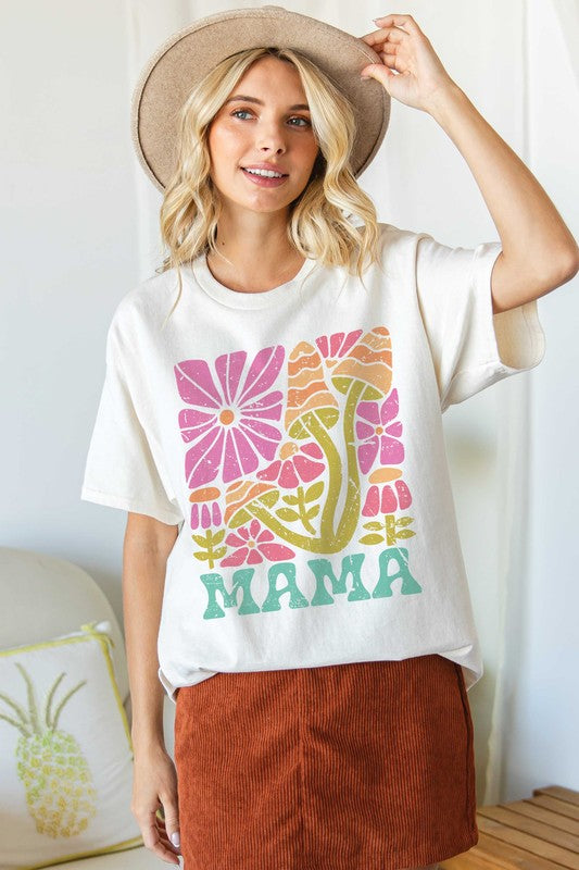 BLUME + CO Women's Tees Floral Mama Oversize Graphic Tee || David's Clothing
