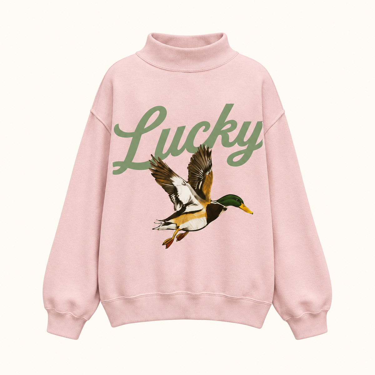 BUCKET LIST Women's Sweatshirt BLUSH / S/M Lucky & Mallard Graphic Reversable Mock-neck Sweatshirt IT2594MALLARDSP