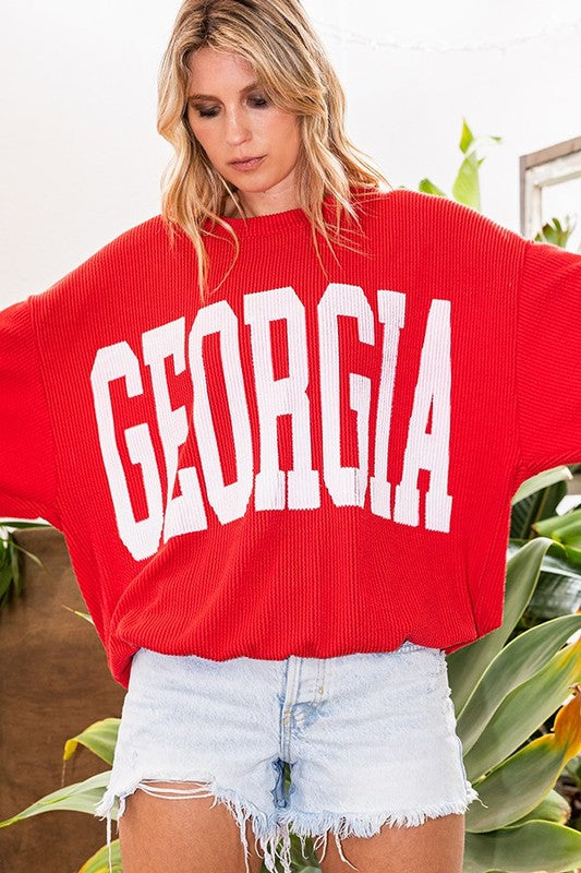 BUCKET LIST Women's Top Georgia Comfy Oversize Graphic Sweatshirt || David's Clothing