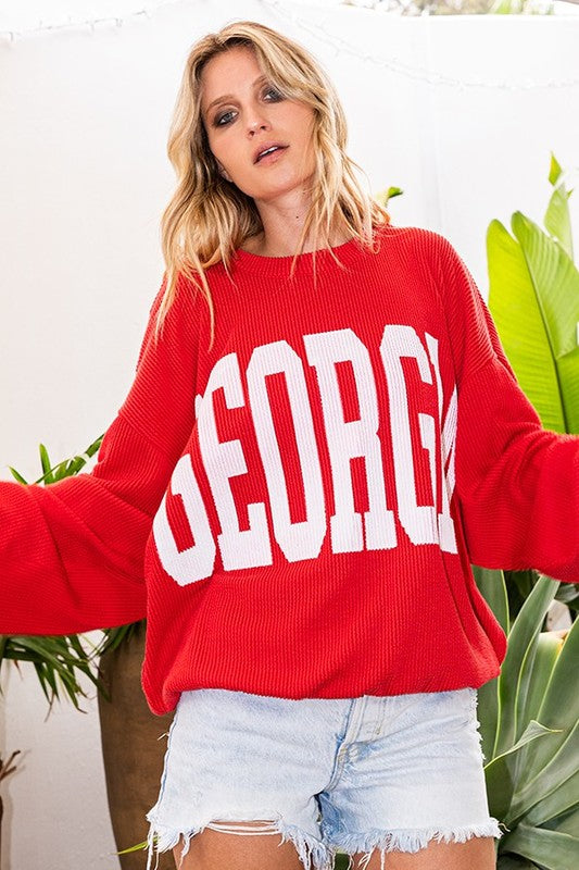 BUCKET LIST Women's Top Georgia Comfy Oversize Graphic Sweatshirt || David's Clothing