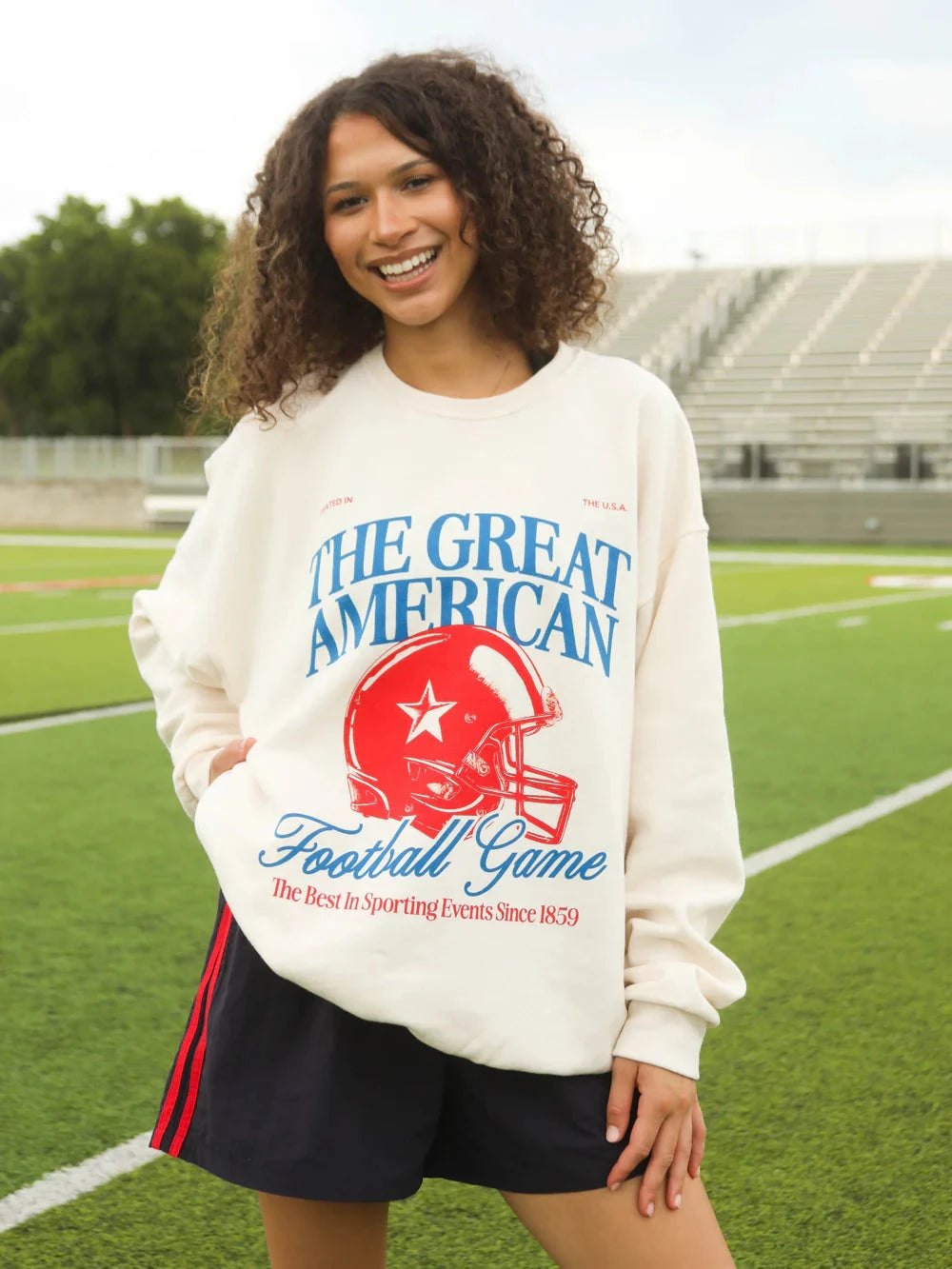CHARLIE SOUTHERN Women's Sweater Charlie Southern Great American Football Game Sweatshirt || David's Clothing