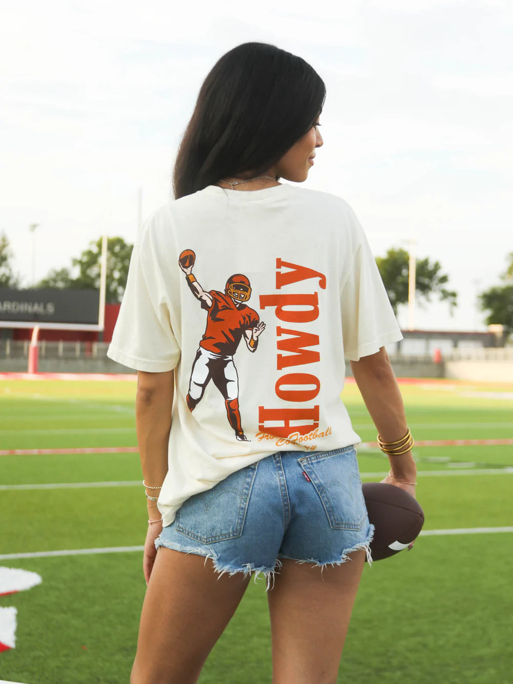 CHARLIE SOUTHERN Women's Top Charlie Southern Howdy Football Tee