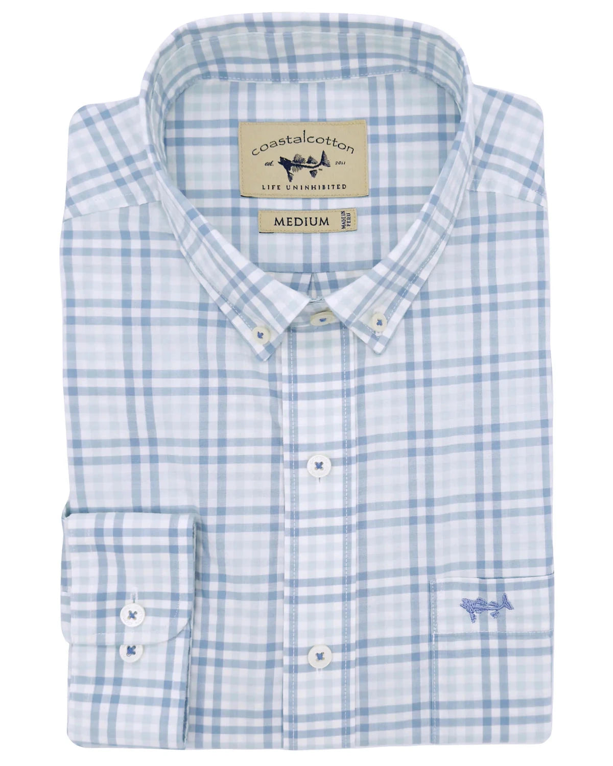 COASTAL COTT Men's Sport Shirt Coastal Cotton Tidal Wave || David's Clothing