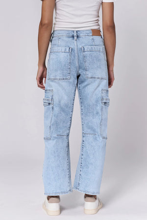 DEAR JOHN DENIM Women's Jeans Dear John Lasso High Rise Cropped Baggy Fit Jeans Tejano Blue