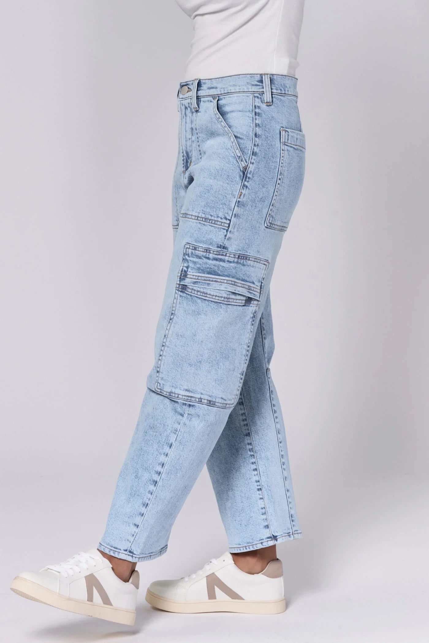 DEAR JOHN DENIM Women's Jeans Dear John Lasso High Rise Cropped Baggy Fit Jeans Tejano Blue