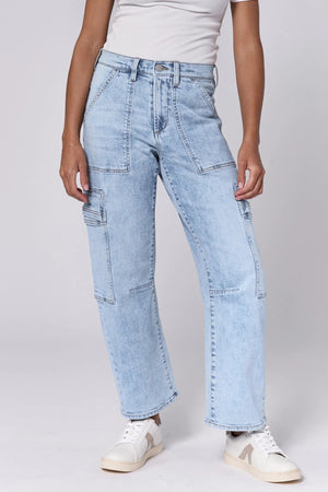 DEAR JOHN DENIM Women's Jeans Dear John Lasso High Rise Cropped Baggy Fit Jeans Tejano Blue