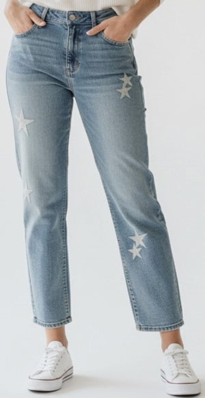 DEAR JOHN DENIM Women's Jeans Dear John Taylor Mid High Rise Clean Hem Star Jeans
