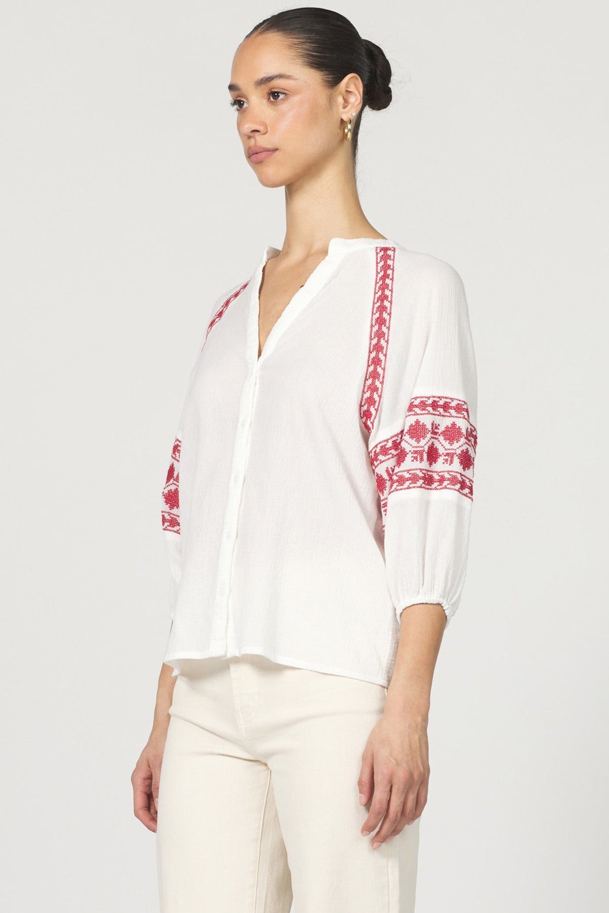 DEAR JOHN DENIM Women's Top Dear John Alyssa Button-Up Sleeveless Raglan Sleeve