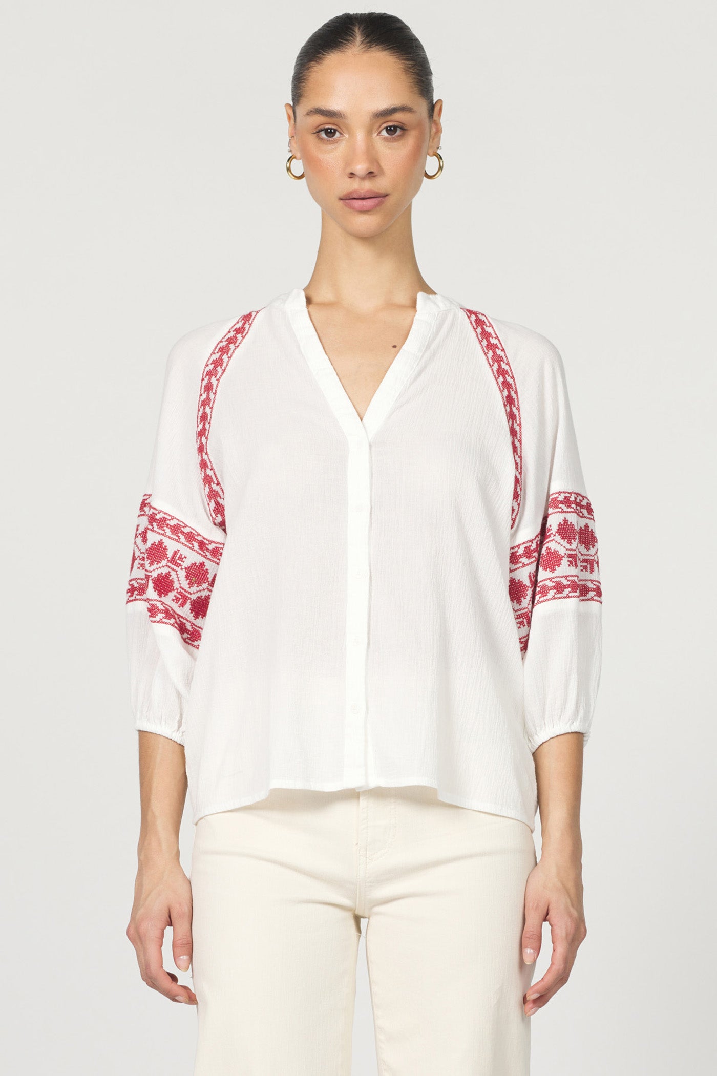 DEAR JOHN DENIM Women's Top Dear John Alyssa Button-Up Sleeveless Raglan Sleeve