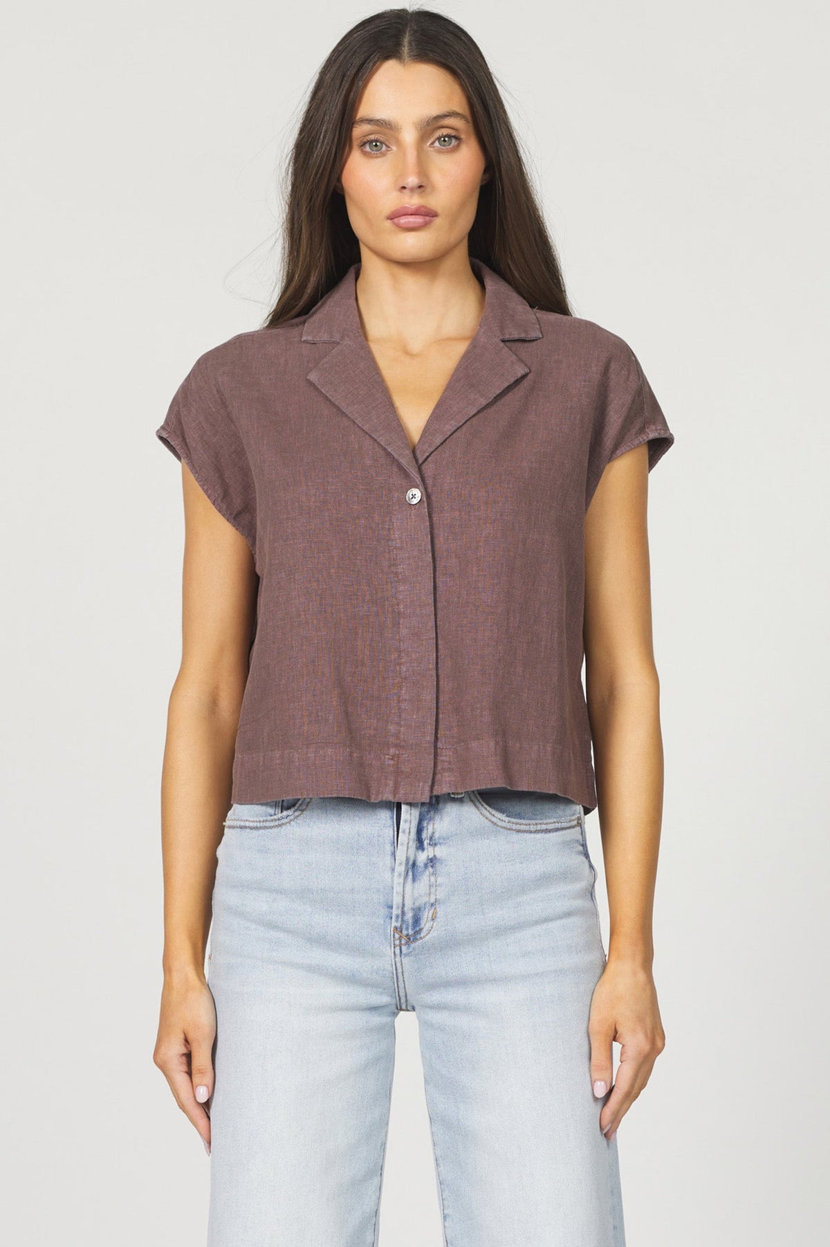 DEAR JOHN DENIM Women's Top Dear John Cruz Button-Up Boxy Fit Camp Shirt || David's Clothing