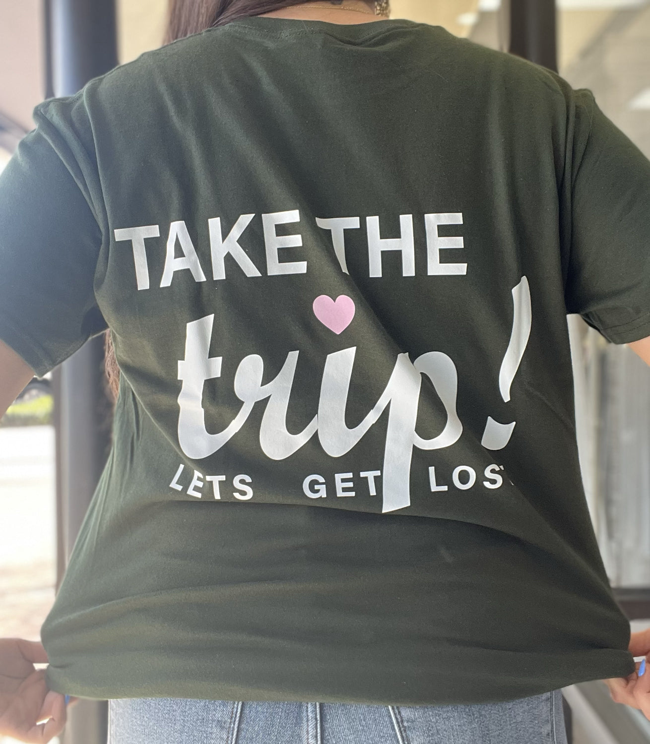 DISTRESSED VINTAGE DESIGNS Women's Tee Distressed Vintage Take The Trip Tee || David's Clothing