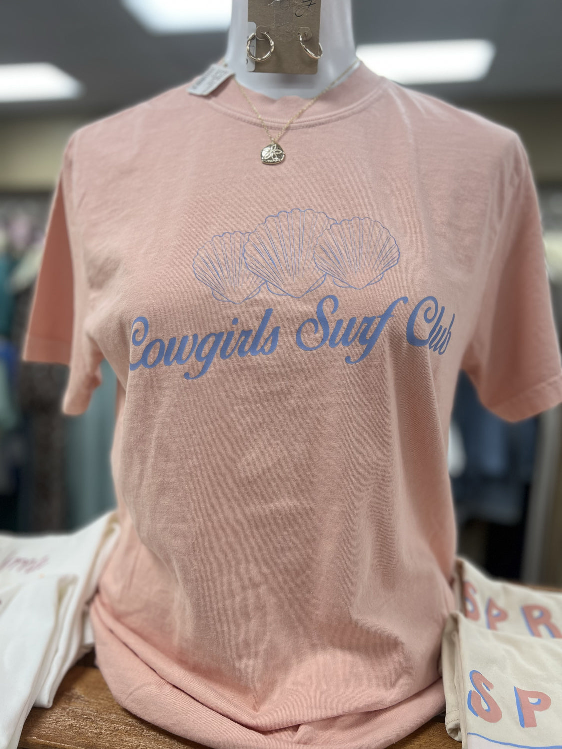 DISTRESSED VINTAGE DESIGNS Women's Tees Distressed Vintage Cowgirl Surf Tee || David's Clothing