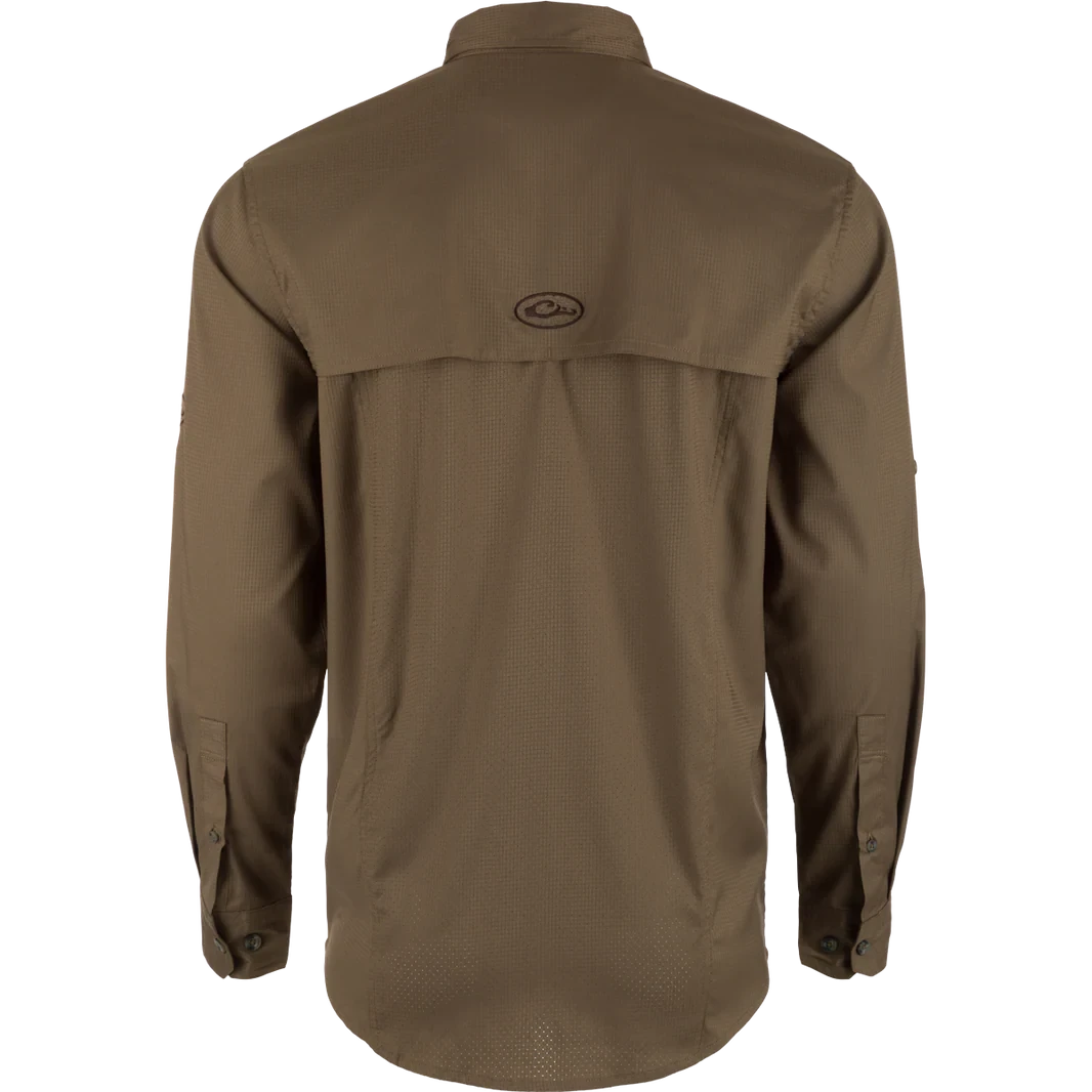 DRAKE CLOTHING CO. Men's Sport Shirt Drake Wingshooter's Trey Dobby Button-Down Long Sleeve Shirt || David's Clothing