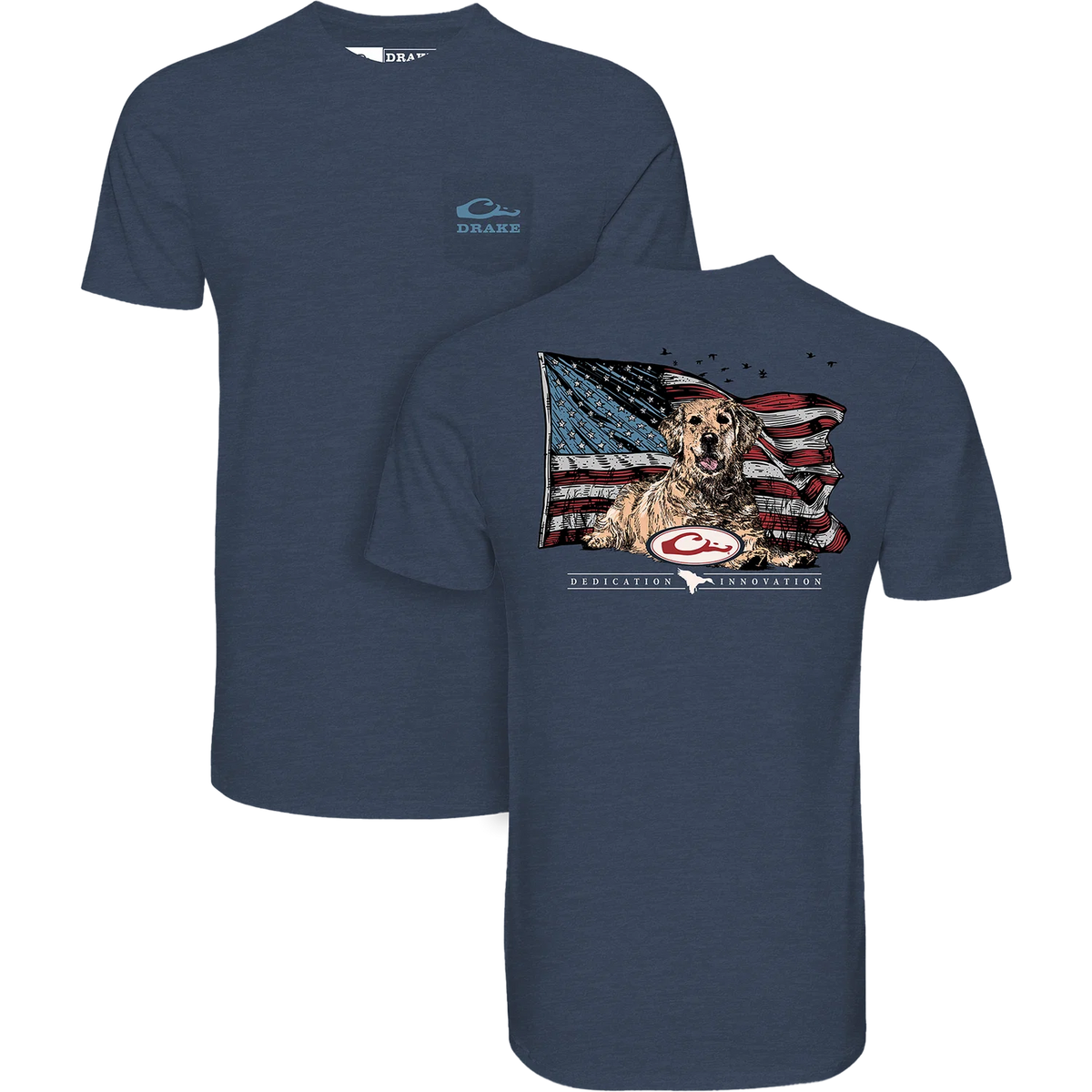DRAKE CLOTHING CO. Men's Tees Drake Americana Yellow Lab Flag T-Shirt