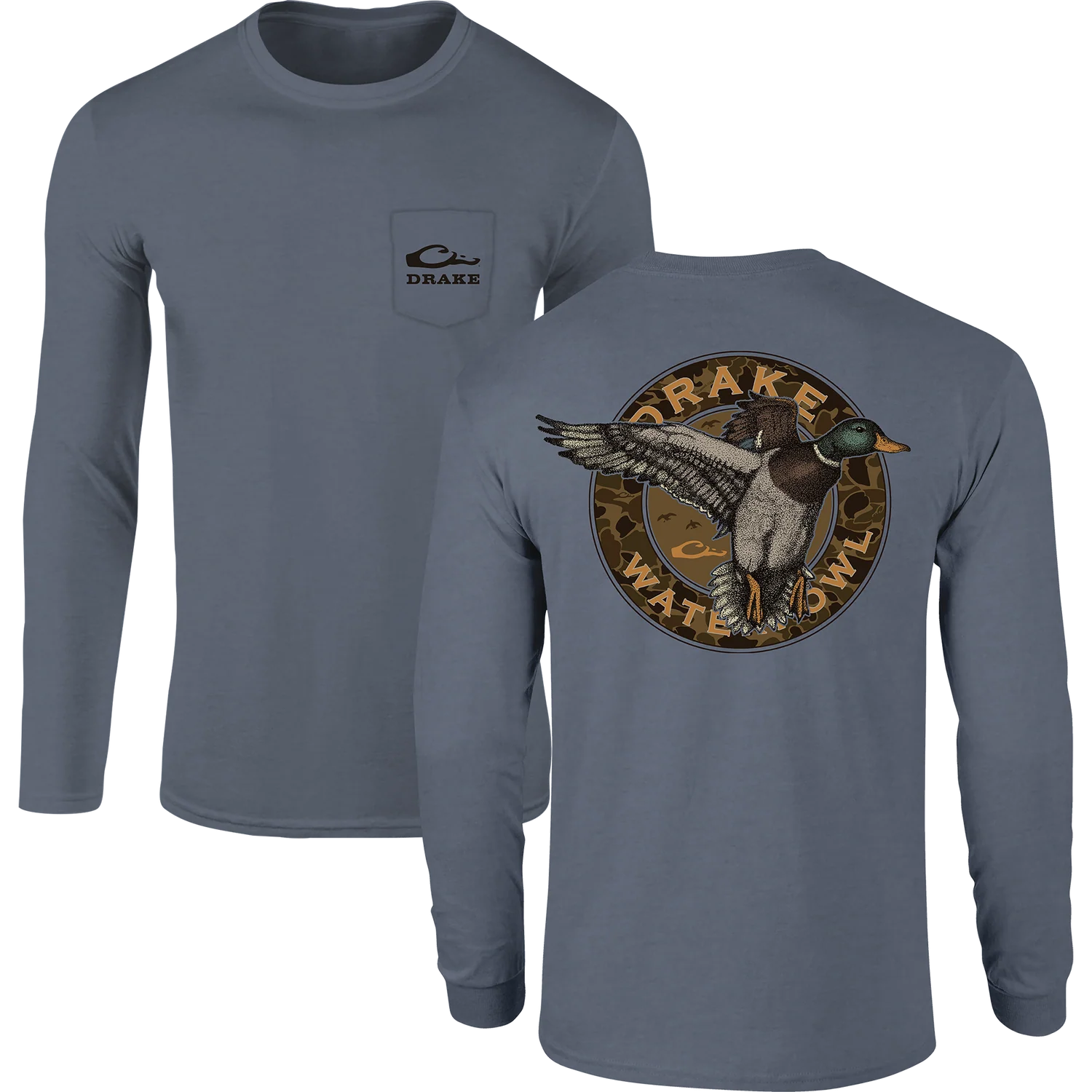 DRAKE CLOTHING CO. Men's Tees CHOCOLATE BROWN / S Drake Circle Mallard Long Sleeve T-Shirt DT9813CBR