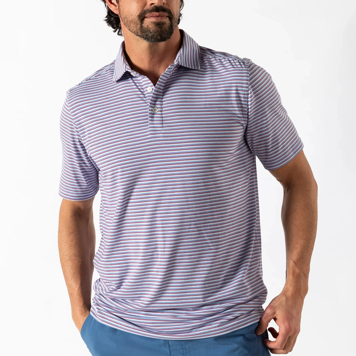 DUCK HEAD Men's Polo LIGHT BLUE / S Duck Head Summerford Performance Jersey Polo || David's Clothing D21120477