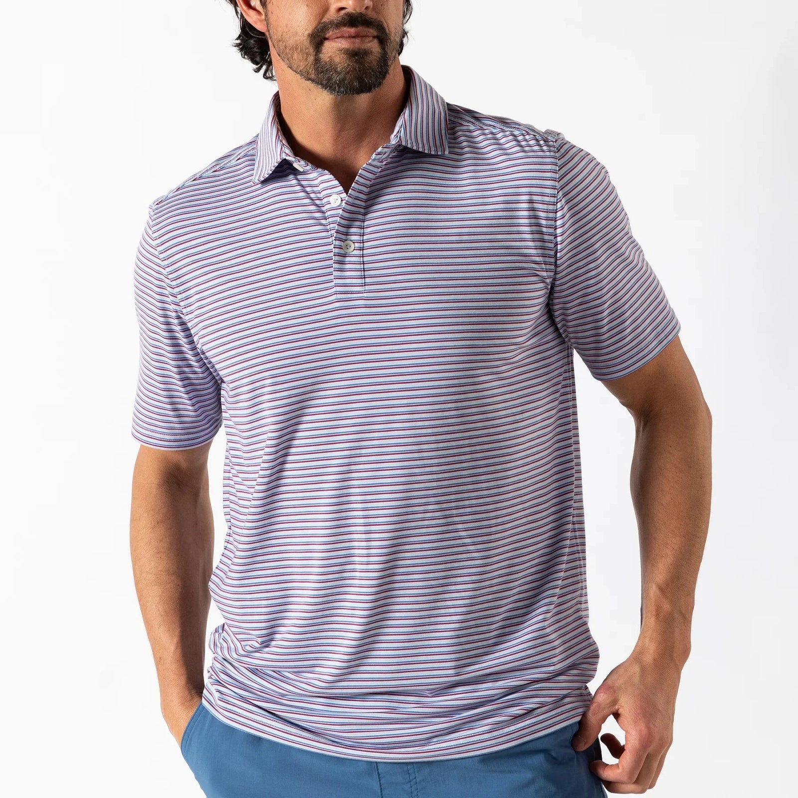 DUCK HEAD Men's Polo LIGHT BLUE / S Duck Head Summerford Performance Jersey Polo || David's Clothing D21120477