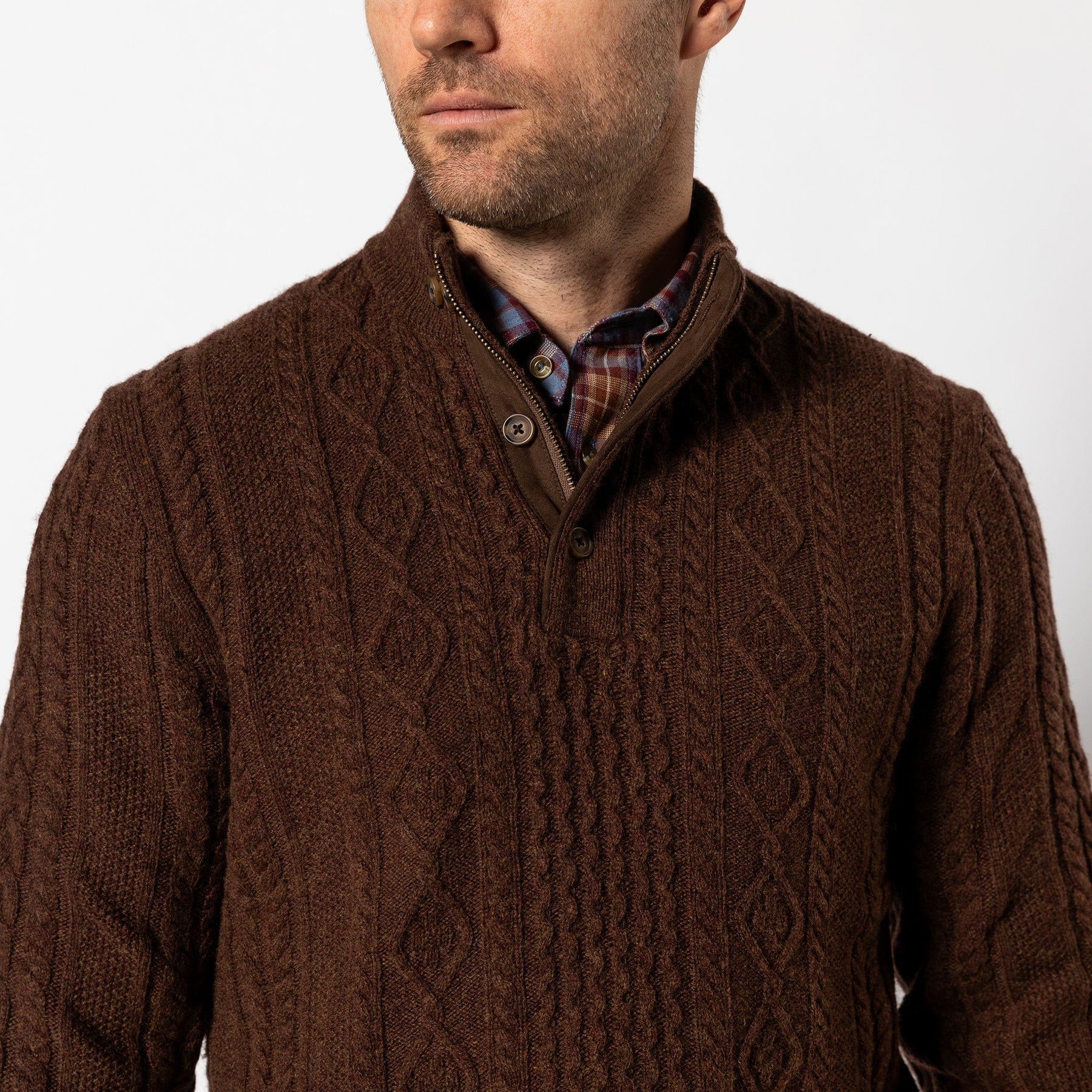 DUCK HEAD Men's Pullovers Duck Head Haines 1/4 Zip Cable Knit Sweater