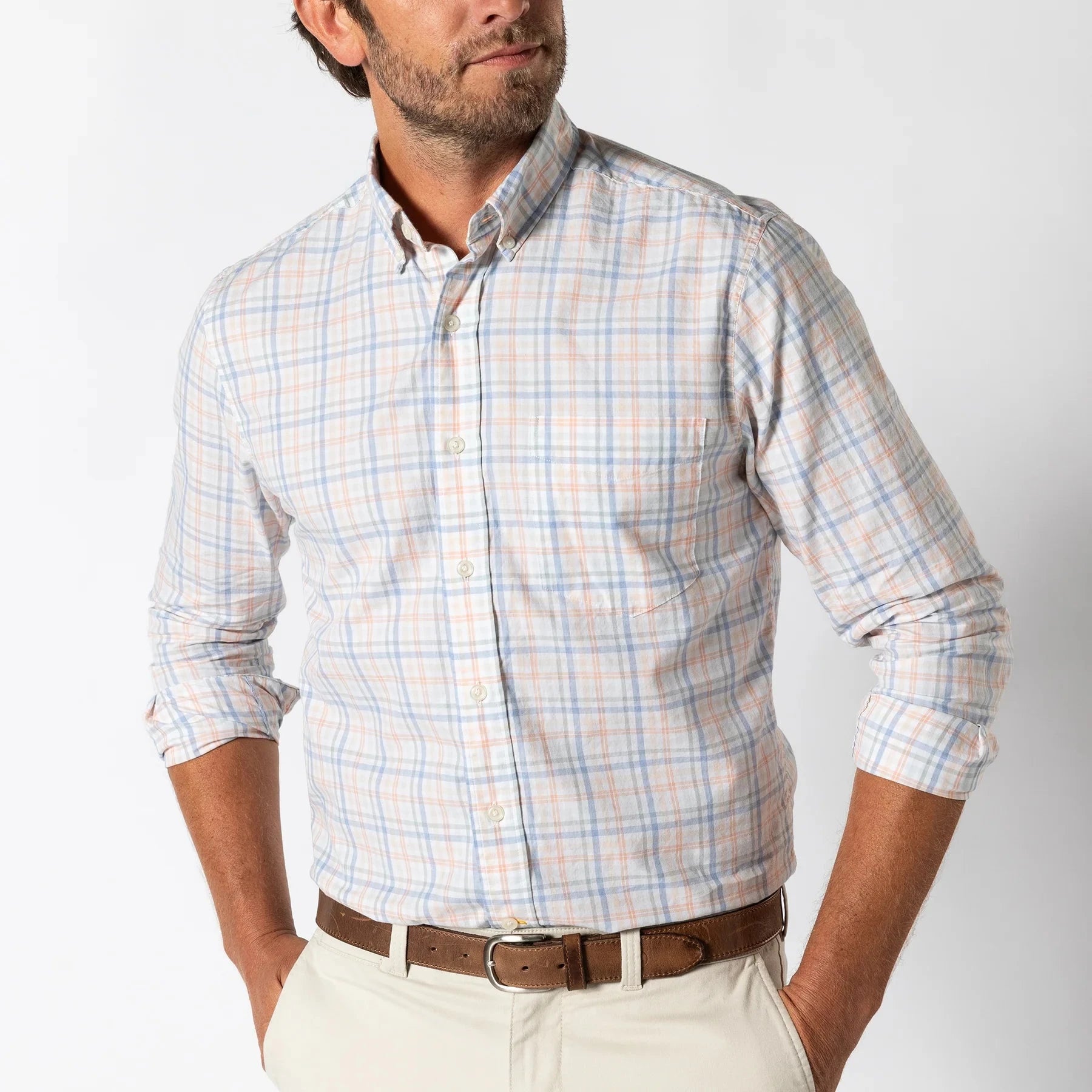 DUCK HEAD Men's Sport Shirt COPPER TAN / S Duck Head Cotton Twill Sport Shirt || David's Clothing D11391814