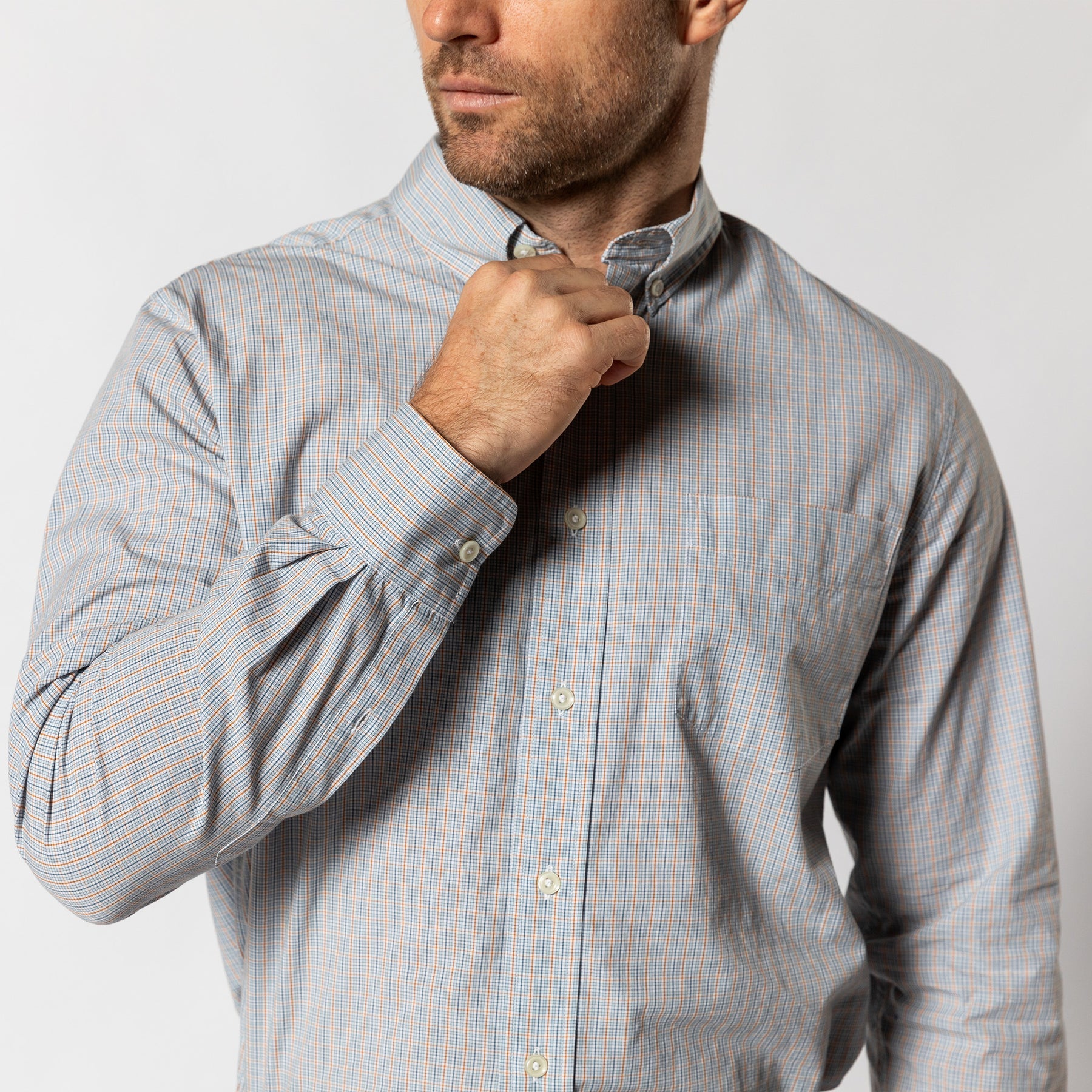 DUCK HEAD Men's Sport Shirt Duck Head Cotton Cashmere Poplin Sport Shirt Rollins Plaid