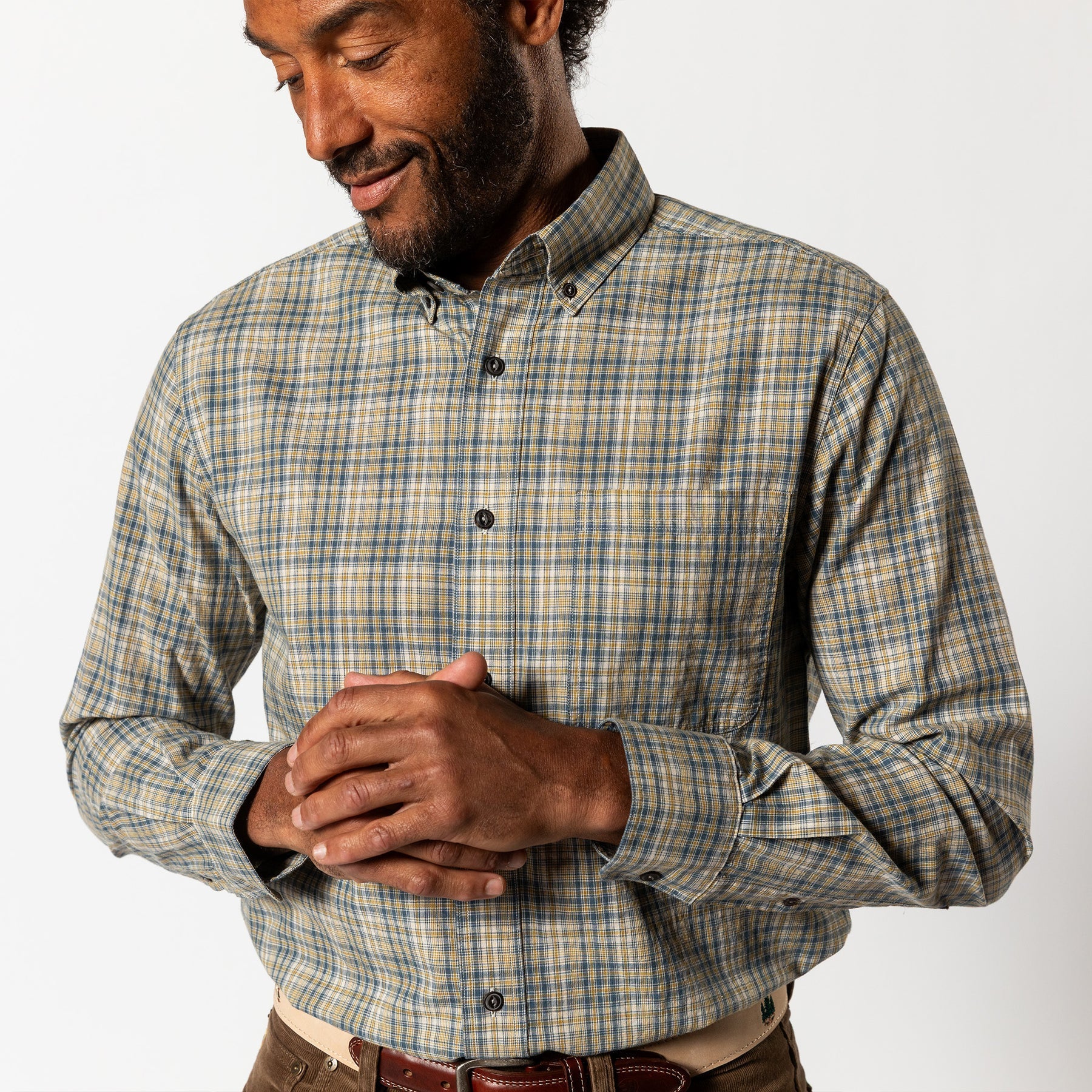 DUCK HEAD Men's Sport Shirt Duck Head Cotton Slub Sport Shirt Croft Plaid