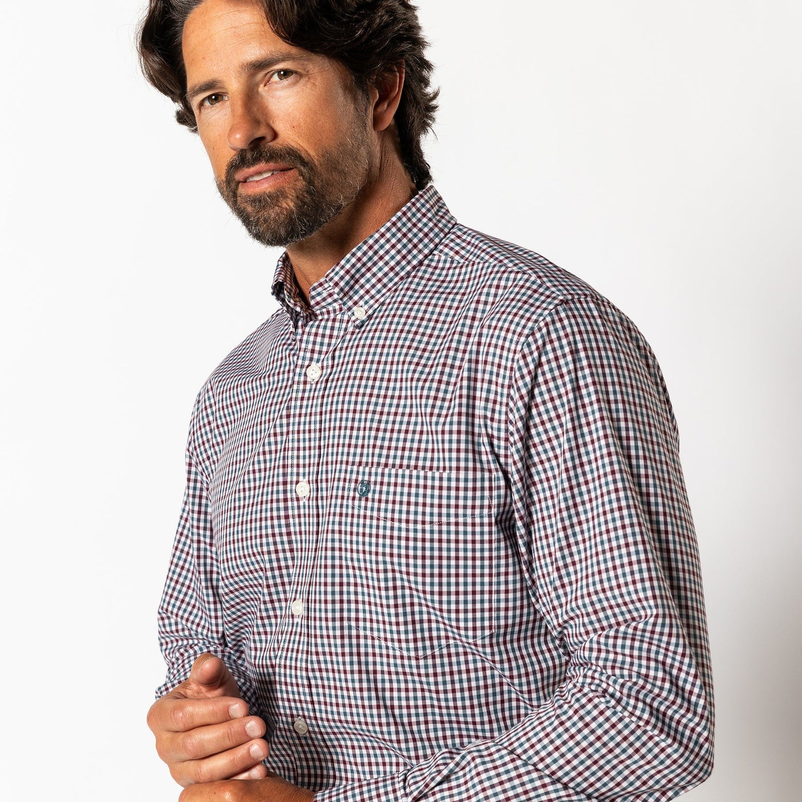 DUCK HEAD Men's Sport Shirt Duck Head Performance Poplin Sport Shirt Merill Gingham