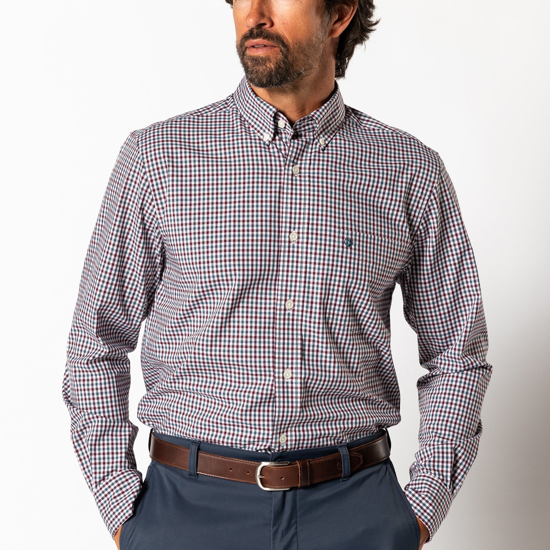 DUCK HEAD Men's Sport Shirt Duck Head Performance Poplin Sport Shirt Merill Gingham