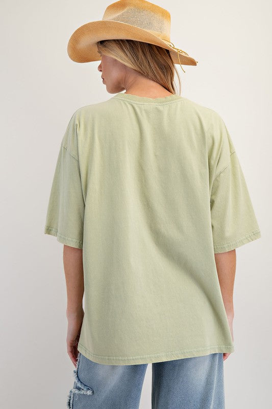 EASEL Women's Top Graphic Mineral Washed T Shirt || David's Clothing