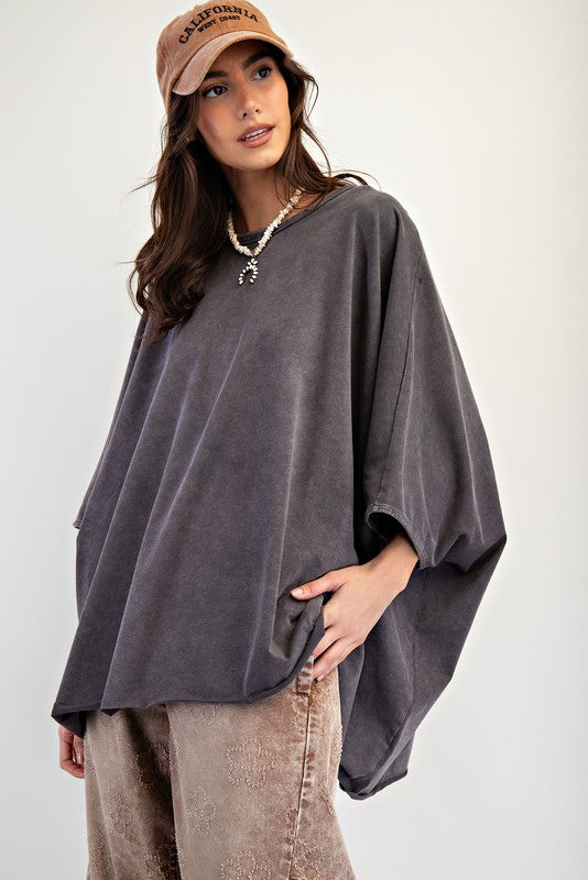 EASEL Women's Top Rayon Knit Mineral Washed Tunic || David's Clothing