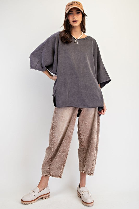 EASEL Women's Top Rayon Knit Mineral Washed Tunic || David's Clothing