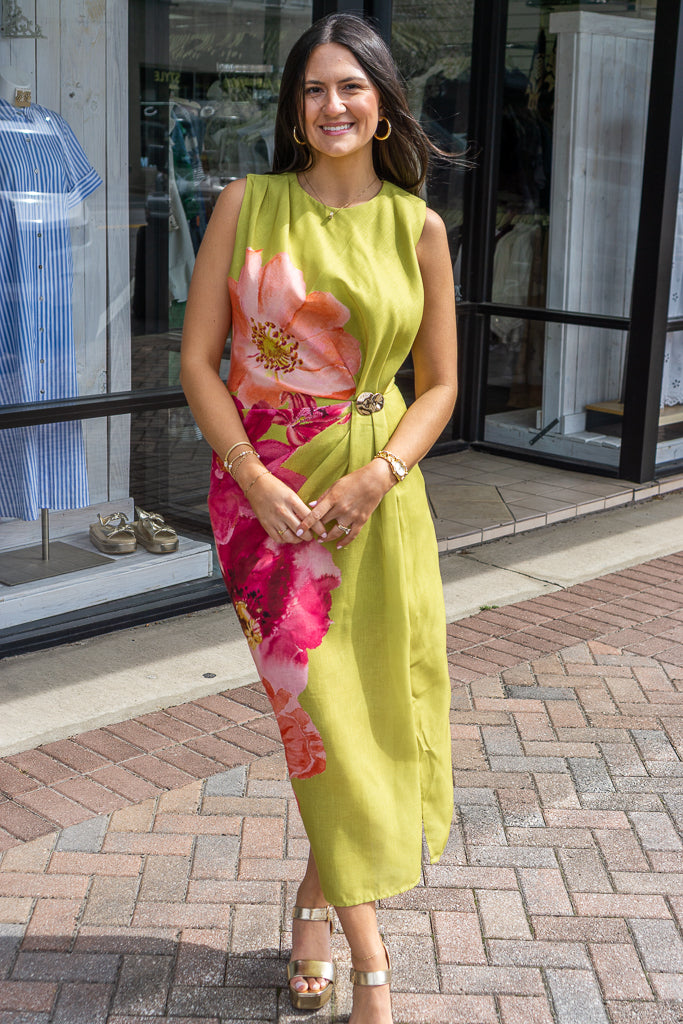 ENTRO INC Women's Dresses Floral Sleeveless Mini Dress With Draped Front Panel