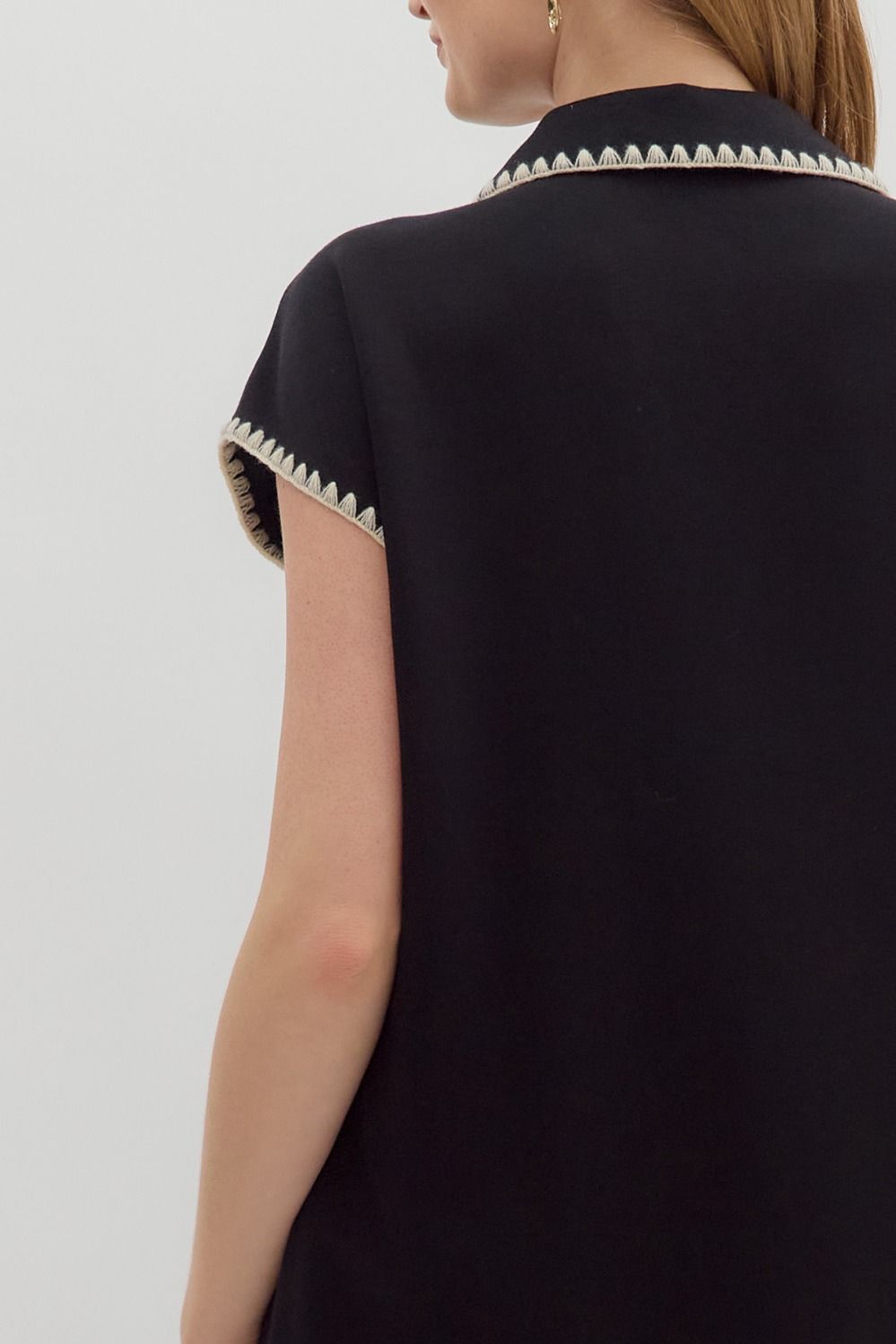 ENTRO INC Women's Dresses Solid Jersey Spread Collar Short Sleeve Side Slit Pullover Midi Dress