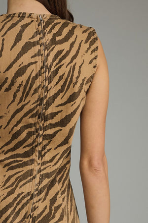 ENTRO INC Women's Dresses Zebra Print Sleeveless Mini Dress