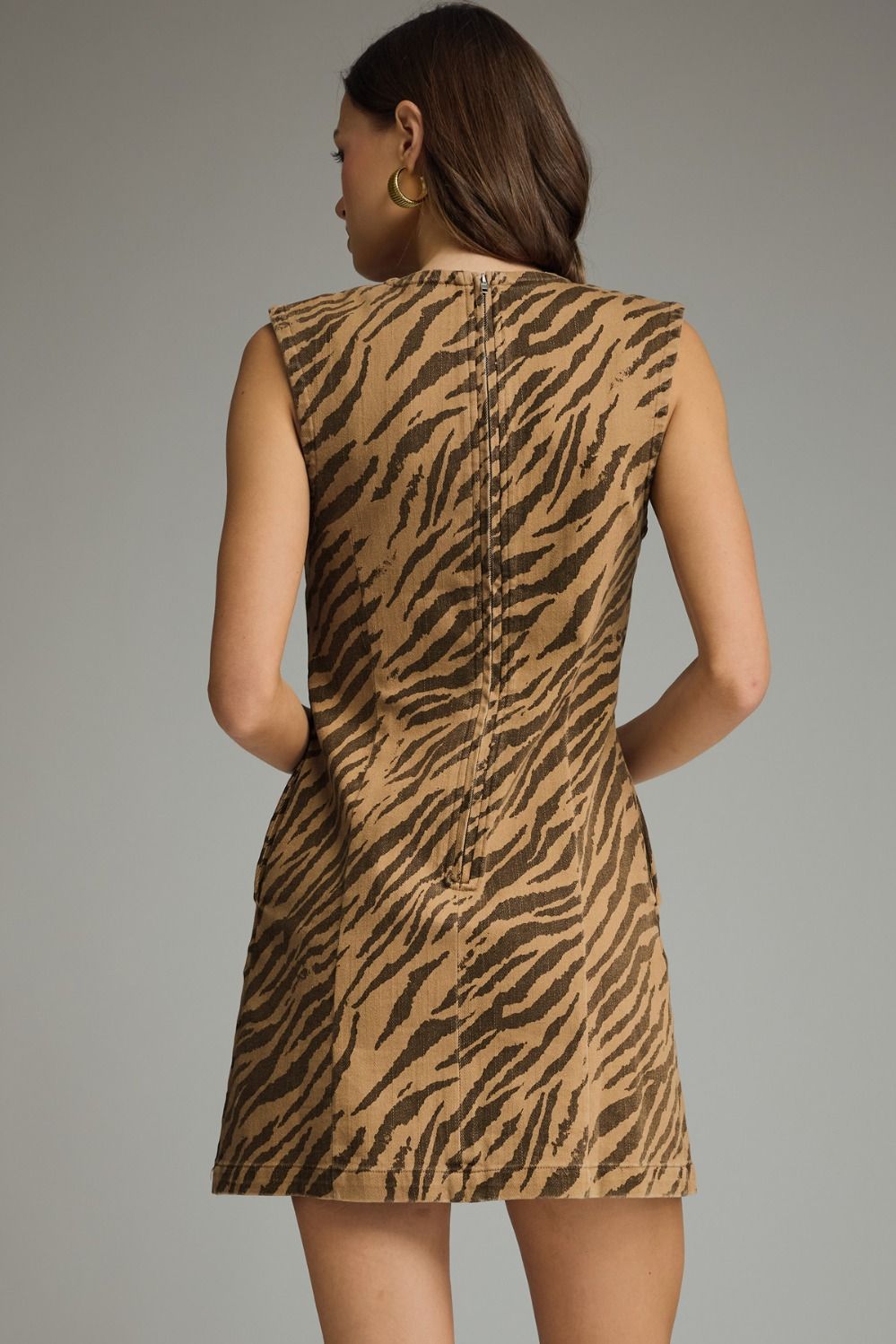 ENTRO INC Women's Dresses Zebra Print Sleeveless Mini Dress