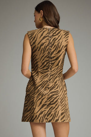 ENTRO INC Women's Dresses Zebra Print Sleeveless Mini Dress