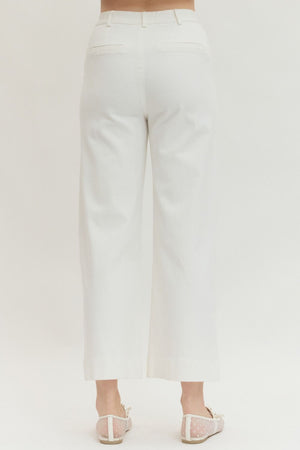 ENTRO INC Women's Pants 1 - need pics - Scallop Pocket Solid Wide Leg Pants