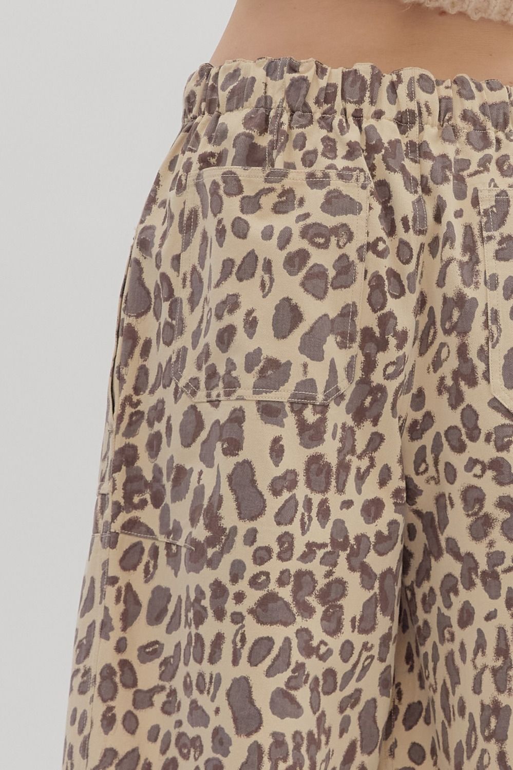 ENTRO INC Women's Pants Leopard Print Pull-on Balloon Pants || David's Clothing